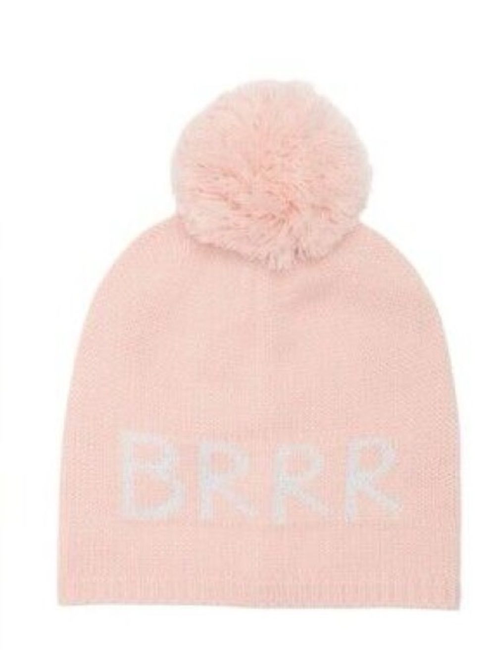 Kate spade Pink Pom Pom Beanie Hat - 'BRRR' Knit